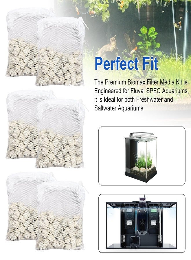 Antrys 2.1oz A1378 Biomax Filter Media Kit Compatible with Fluval SPEC Aquariums, Bio Filter Media-Provides Stage Three Biological Filtration for Fish Tank Water Clarity, Replacement Fluval SPEC Biomax-6Pack - Image 2